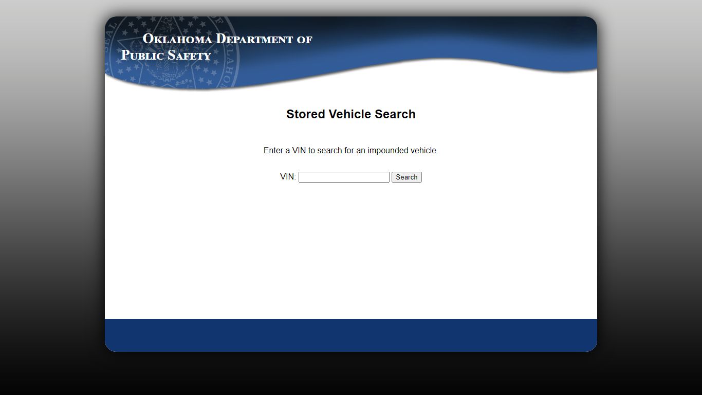 Stored Vehicle Search - DPS Home